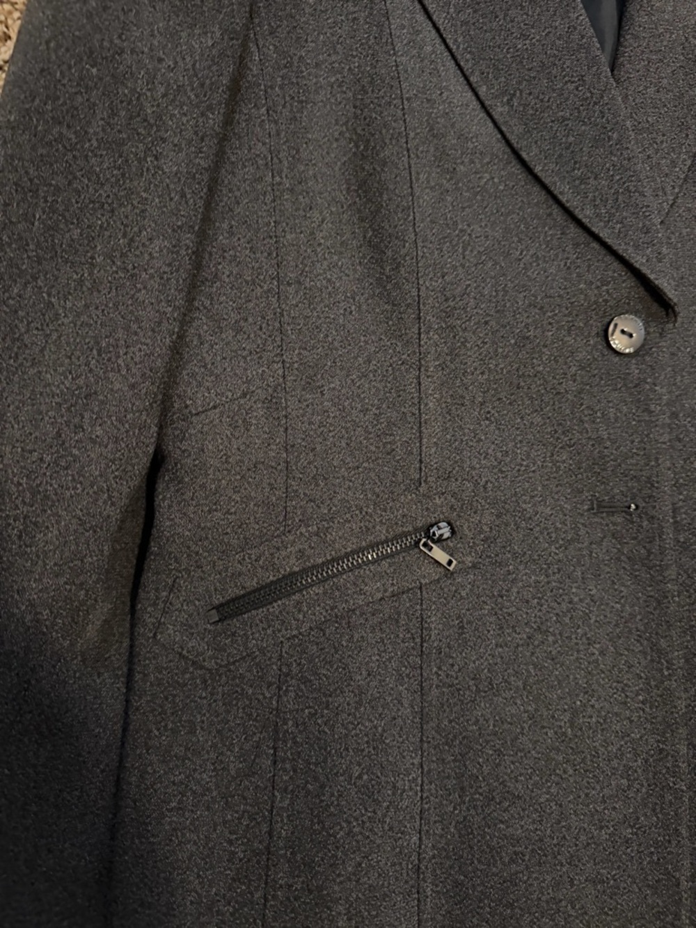 Tahari  ASL Dark Charcoal Gray Tailored Pantsuit - Picture 4 of 12